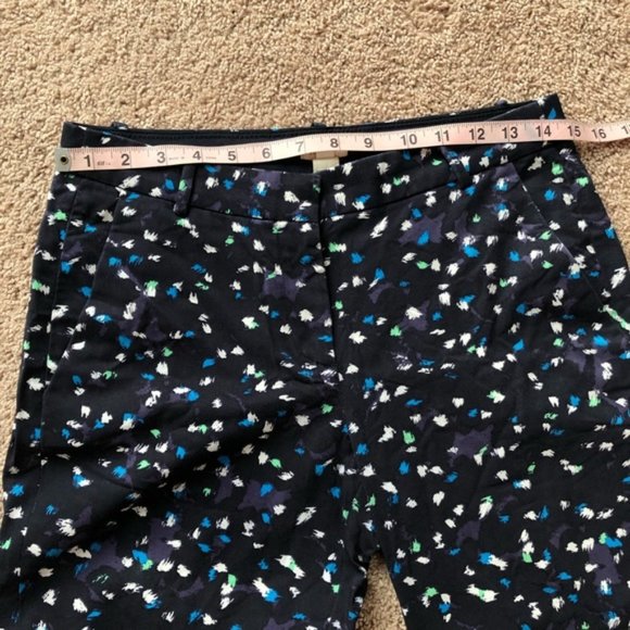 JCrew Printed Cropped Tencel Pants Career Navy - Picture 5 of 9